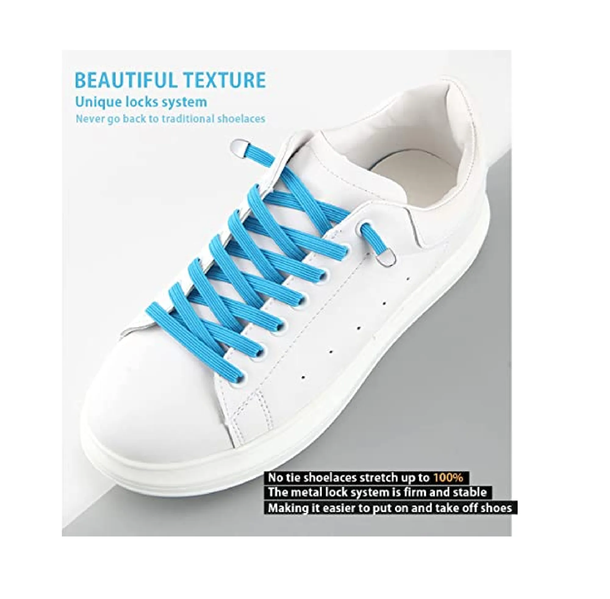 No Tie Shoe laces with Elastic Laces，Elastic Shoelaces for Adults and Kids