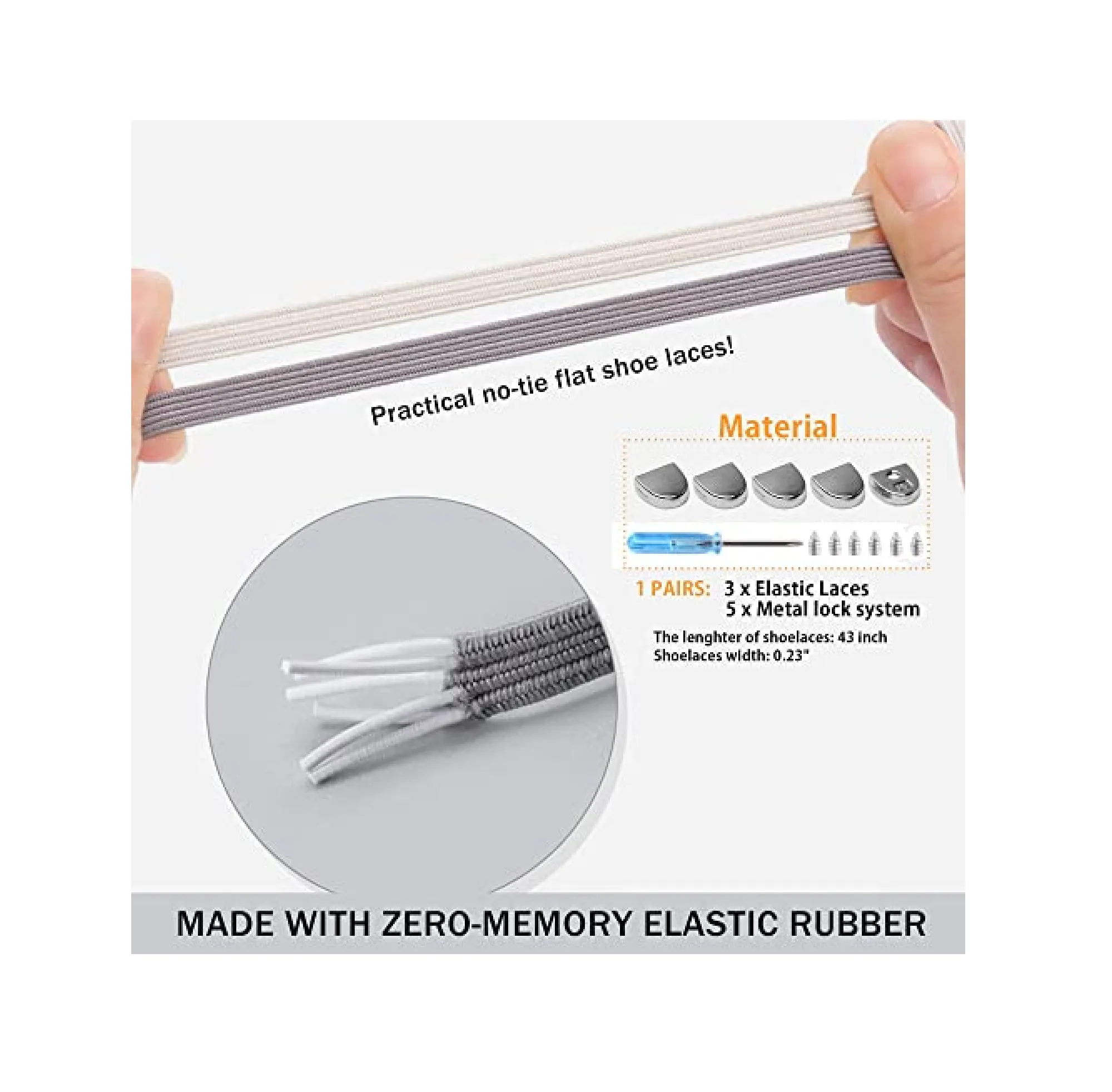 No Tie Shoe laces with Elastic Laces，Elastic Shoelaces for Adults and Kids