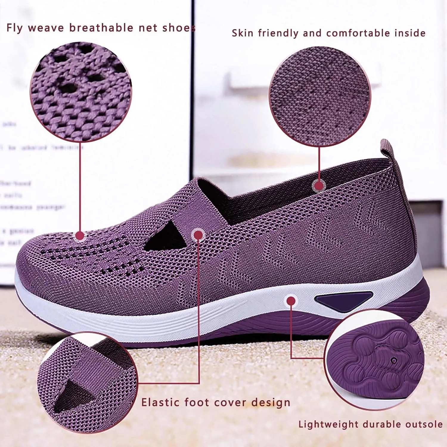 Orthopedic Shoes for Women Woven Slip on Walking Running Shoes for Men Sports Men's Casual Shoes Fashion Sneakers Tennis Shoe Loafers Casual Slip On