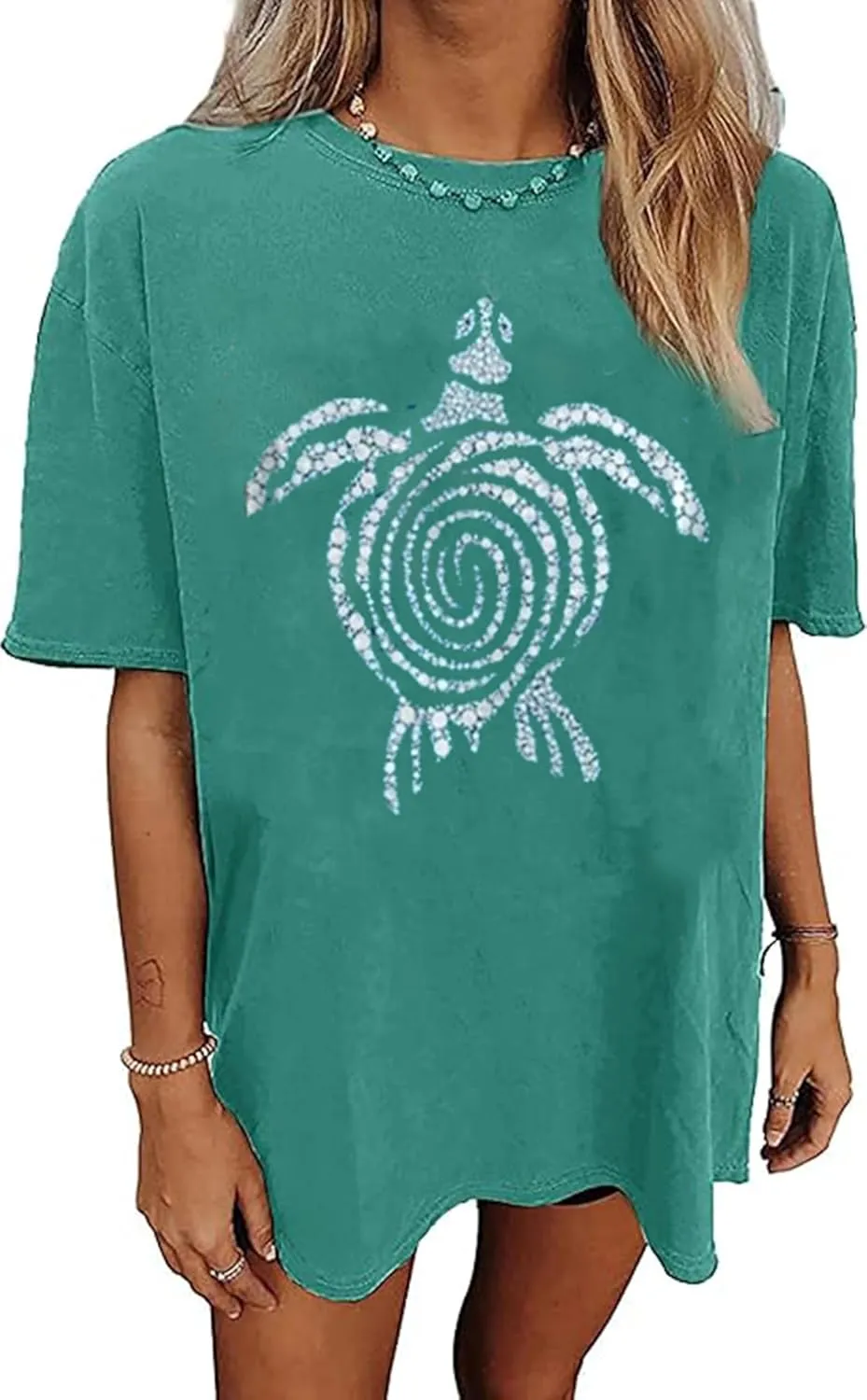 Oversized Graphic Tees for Women Summer Beach Vacation Shirts Coconut Tree Casual Loose T-Shirt Tops