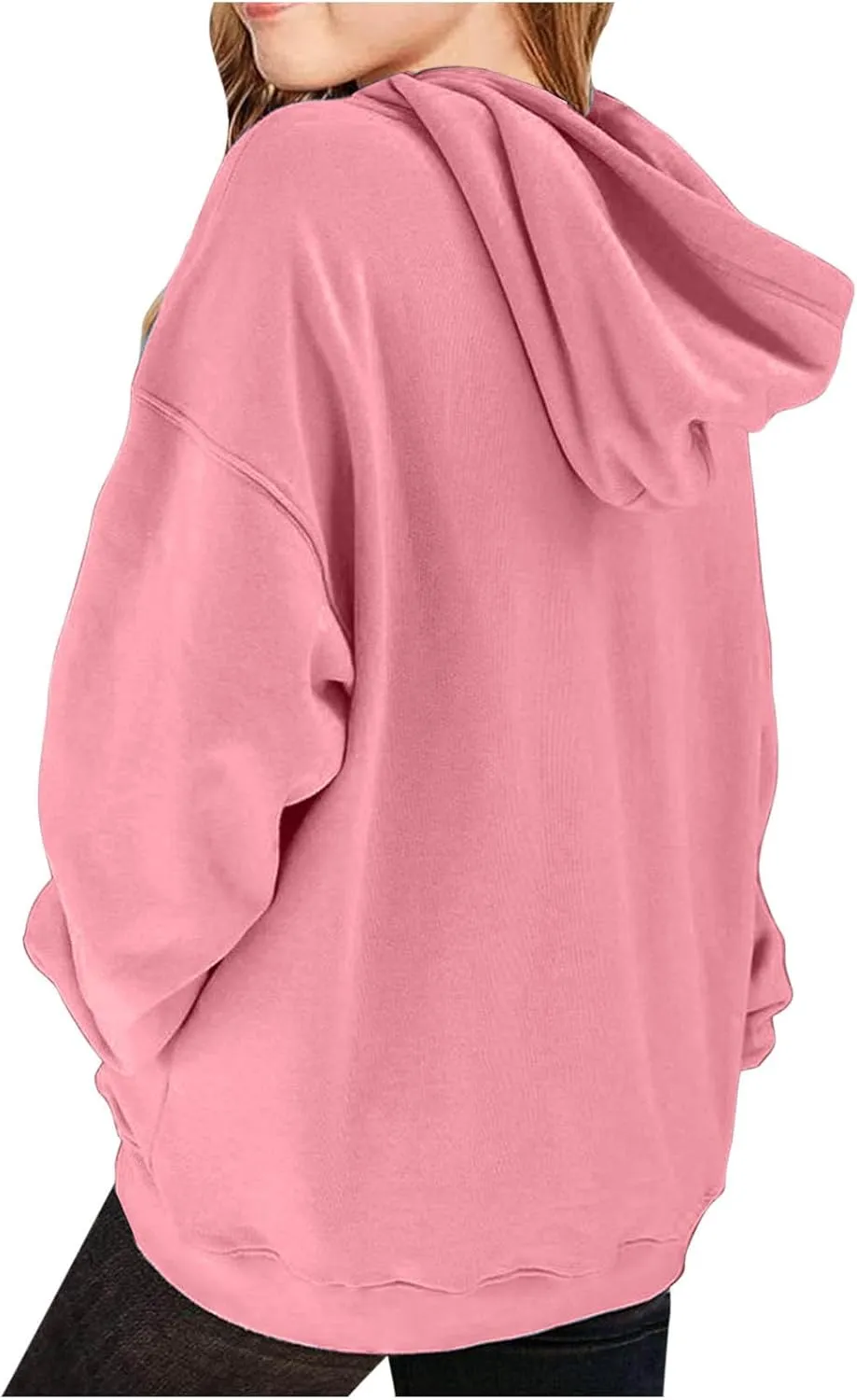 Oversized Hoodies for Girls Cute Long Sleeve Fleece Hooded Sweatshirt Teens Casual Pullover Tops Kids Preppy Clothes