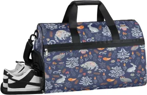 Owl Style Sports Gym Bag with Wet Pocket & Shoes Compartment Waterproof Workout Duffel Bag for Women and Men Weekender Overnight Duffle Bag Travel Carry-on Tote