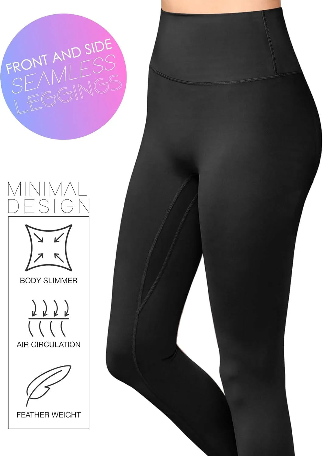 Peached Seamless Front & Side High Waisted Leggings with Inner Pocket Full-Length Yoga Pants