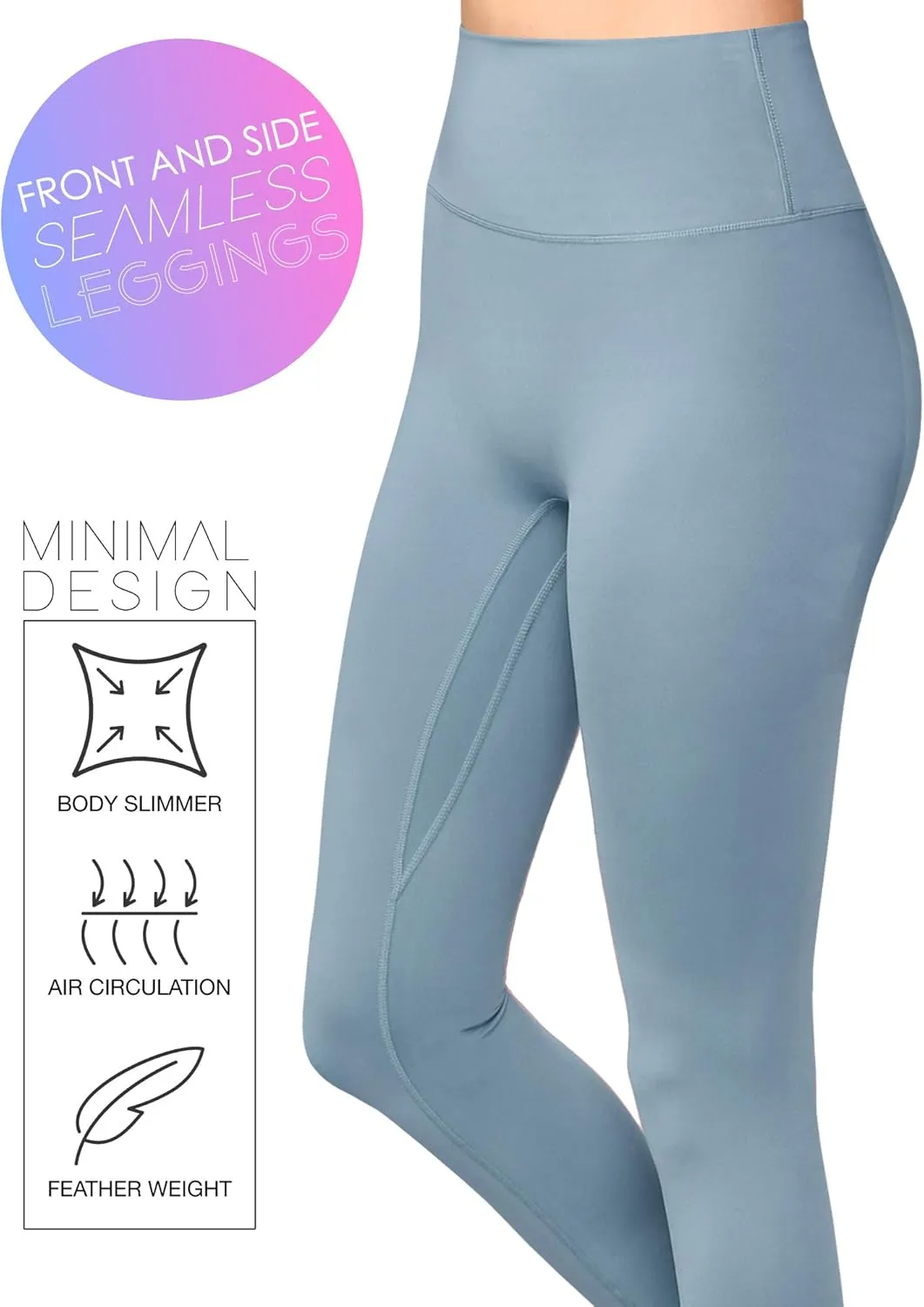 Peached Seamless Front & Side High Waisted Leggings with Inner Pocket Full-Length Yoga Pants