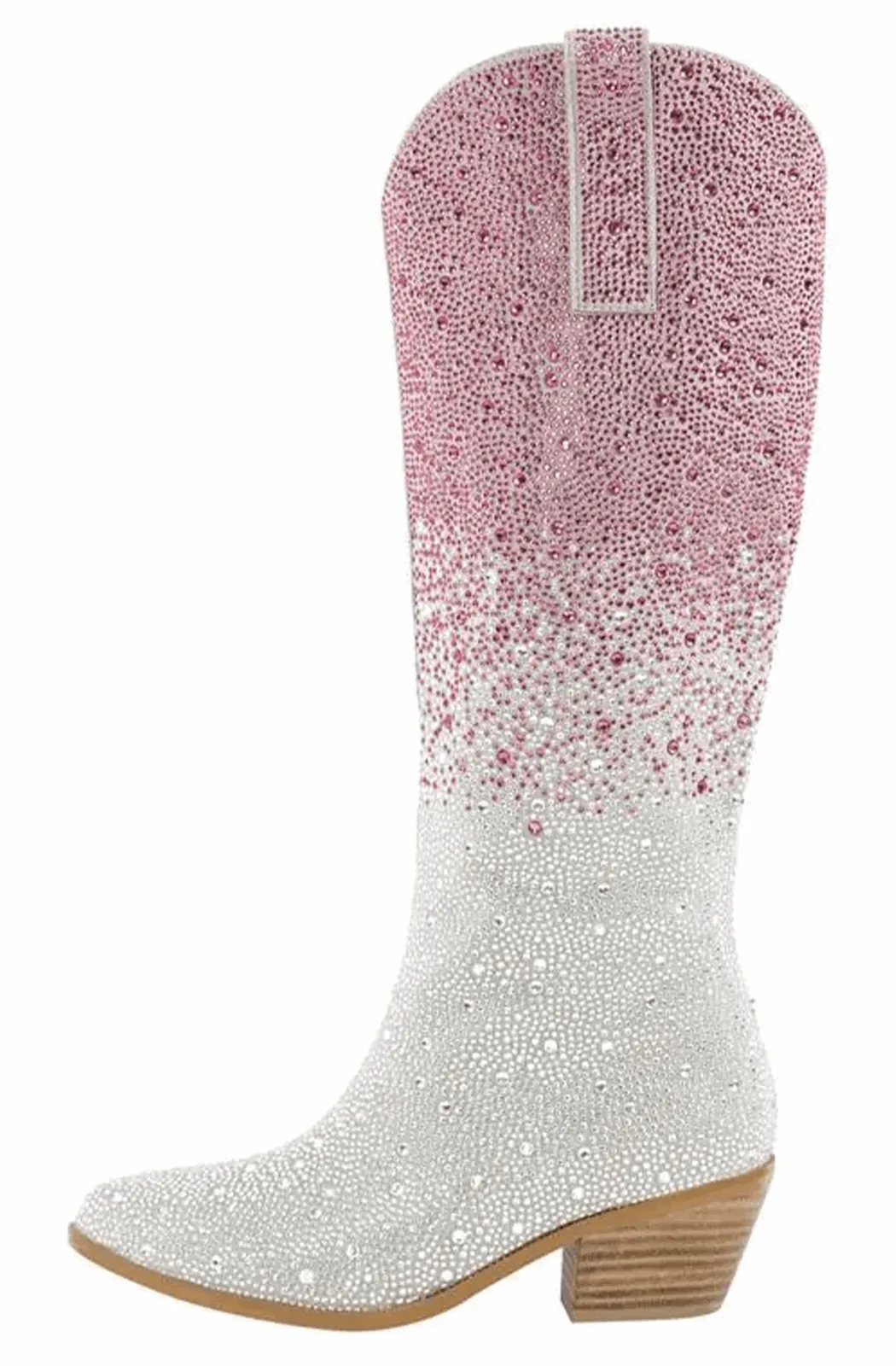 Pink rhinestone western boots