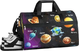 Planets Sports Gym Bag with Wet Pocket & Shoes Compartment Waterproof Workout Duffel Bag for Women and Men Weekender Overnight Duffle Bag Travel Carry-on Tote