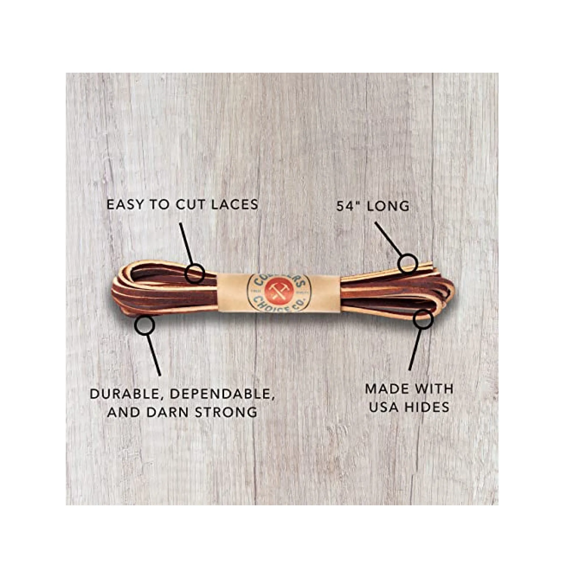 Premium Leather Boot Lace - Made with USA Hides - Premium Quality and Strength
