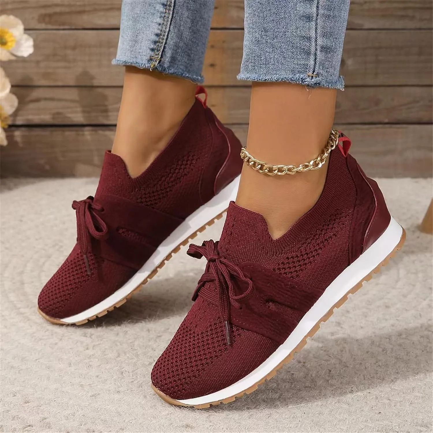 Running Shoes For Women Slip On Walking Shoes Lightweight Gym Workout Mesh Tennis Shoes Breathable Fashion Sneakers