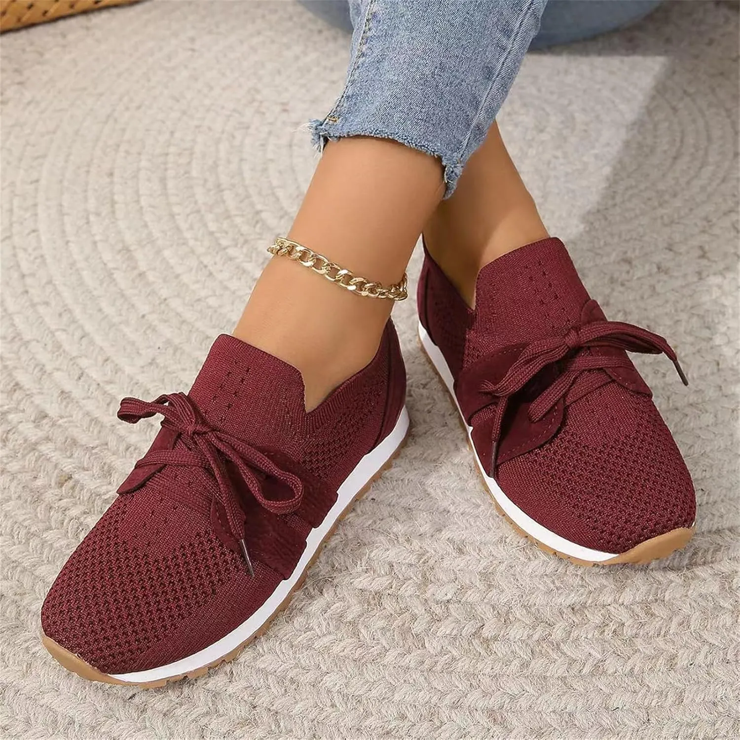 Running Shoes For Women Slip On Walking Shoes Lightweight Gym Workout Mesh Tennis Shoes Breathable Fashion Sneakers