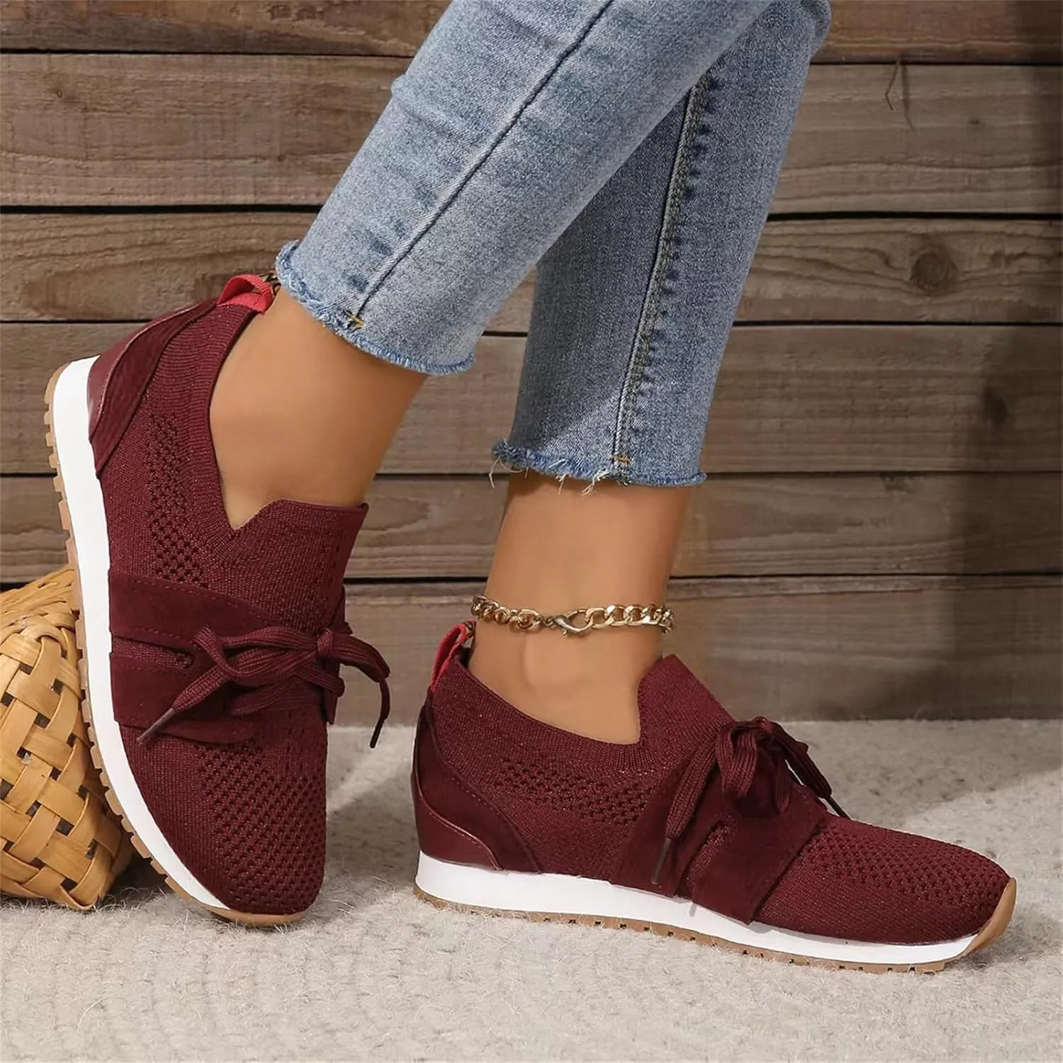 Running Shoes For Women Slip On Walking Shoes Lightweight Gym Workout Mesh Tennis Shoes Breathable Fashion Sneakers