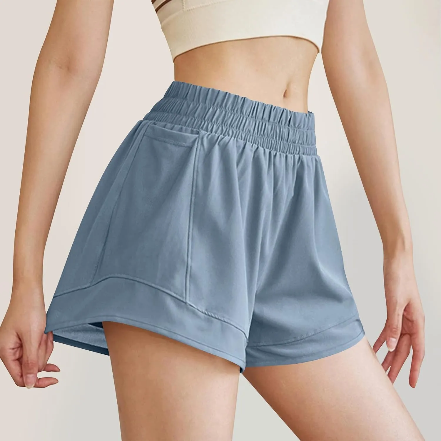 Running Shorts for Women Elastic High Waisted Workout Athletic Shorts Quick Dry Lounge Bottoms Beach Vacation Clothes