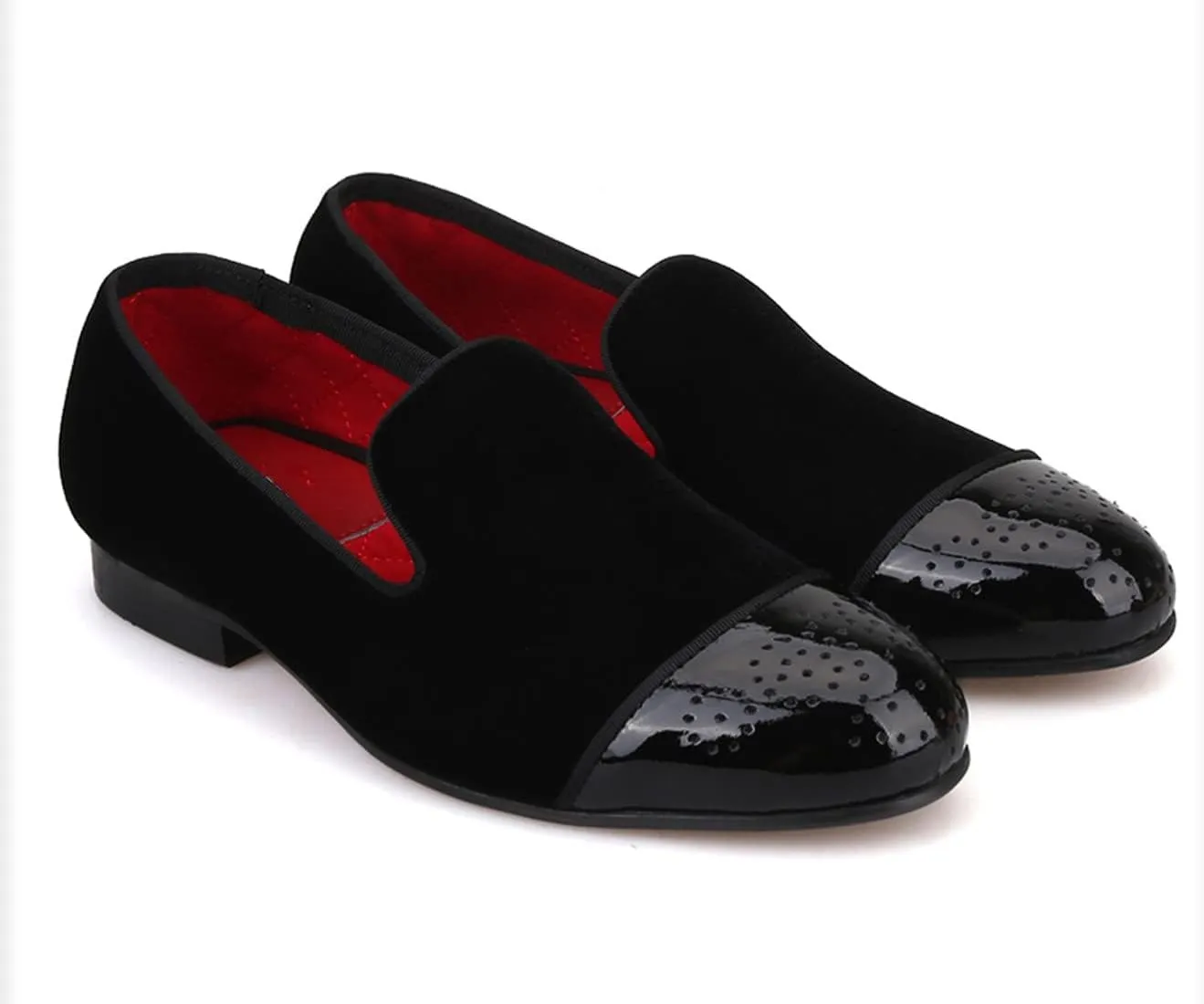Santimon Black Dress Shoes Men Loafers Slip On Prom Wedding Velvet Slippers Fashion Tuxedo Casual Business Luxury Leather Shoes Smoking Party Disco Moccasins for Men