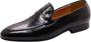 Santimon Men's Loafers Slip On Dress Casual Prom Shoes Genuine Leather Penny Loafers Mens Fashion Wedding Tuexdo Formal Business Suit Loafer Comfortable Walking Shoes
