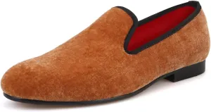 Santimon Mens Loafers Slip On Wedding Dress Velvet Penny Loafers Fashion Tuxedo Casual Business Luxury Suede Shoes Prom Smoking Party Disco Moccasins for Men