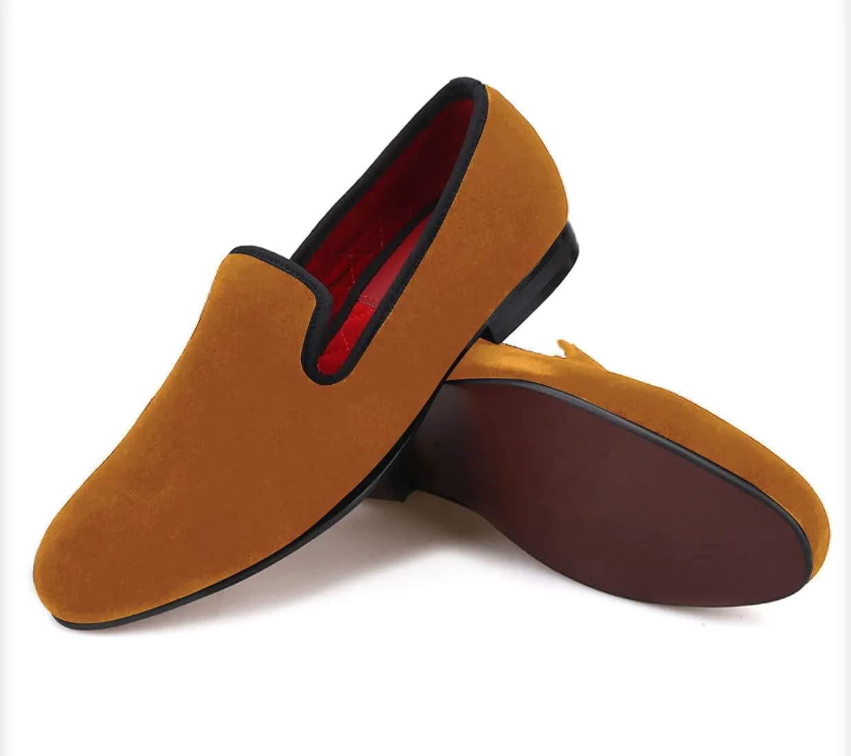 Santimon Mens Loafers Slip On Wedding Dress Velvet Penny Loafers Fashion Tuxedo Casual Business Luxury Suede Shoes Prom Smoking Party Disco Moccasins for Men
