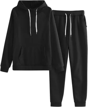 sdbrld Winter Outfits for Women,Womens Sweatsuits 2 Piece Workout Sets Tracksuit Long Sleeve Hooded Jogger Pant Matching Set
