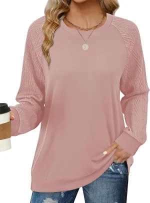Shirts for Women Lightweight Business Casual Long Sleeve Crewneck Tops Womens Fashion 2025
