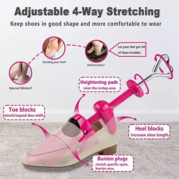 Shoe Stretcher Women | 4-Way Adjustable Shoe Expander Widener Plastic Shoes Tree Shape