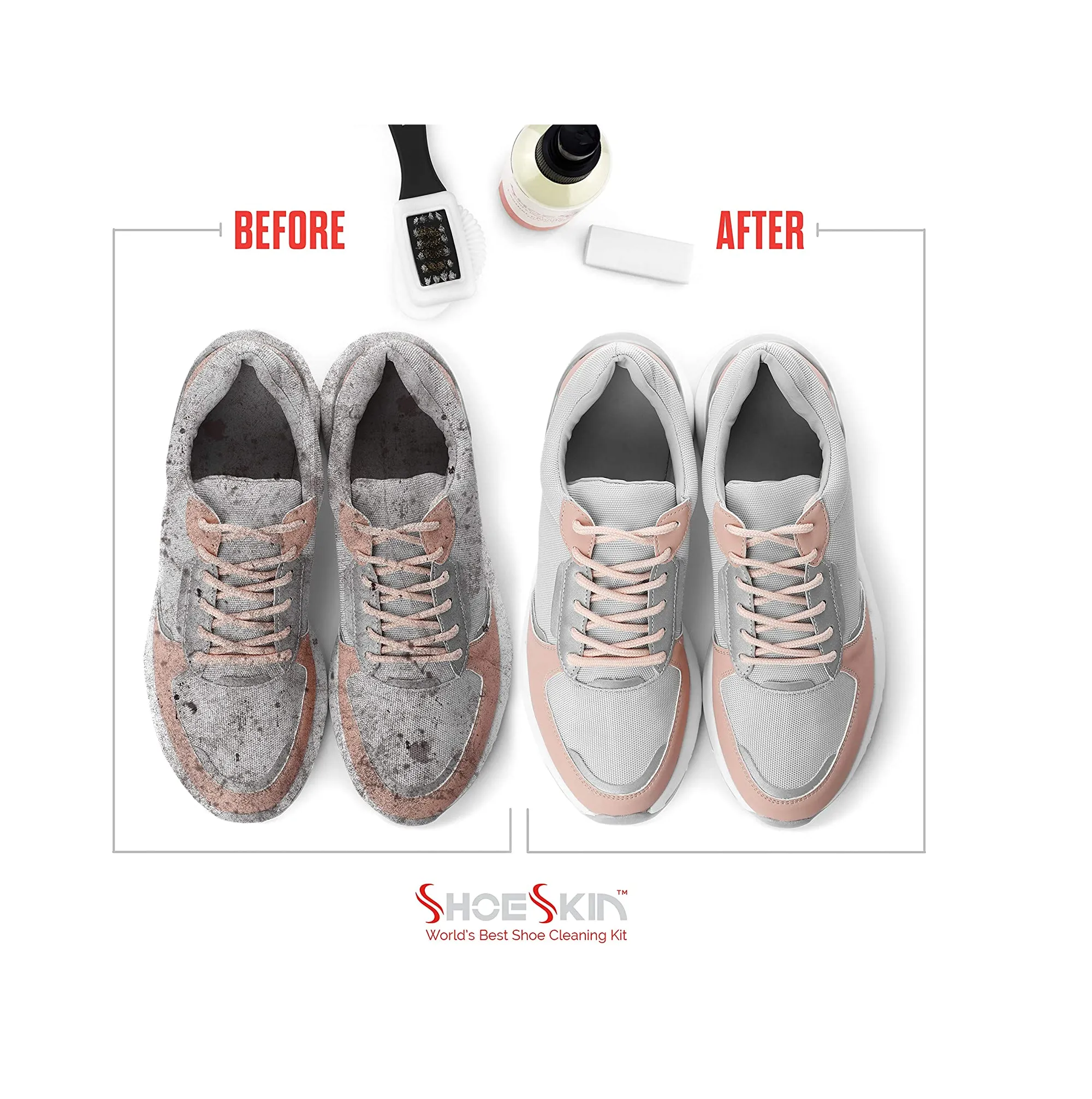 ShoeSkin Shoe Cleaner Kit - Works for Suede and Nubuck Leather Dress Shoes