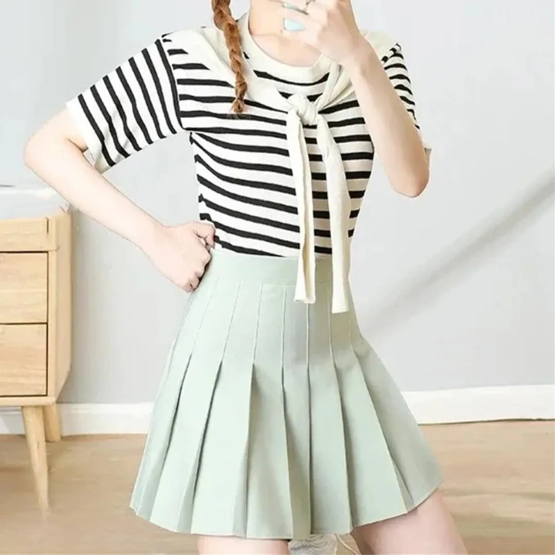 Short Skirts for Women Summer School Uniform Girl High Waist Mini Pleated Skirt
