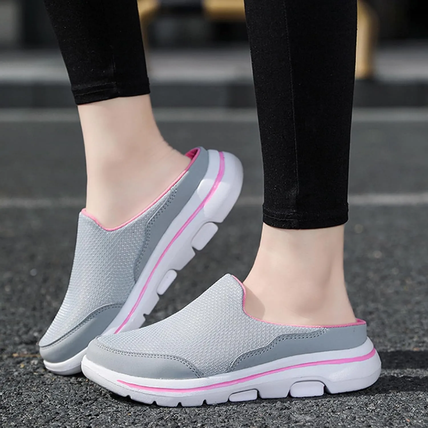 Slip On Clogs for Women Men Breathable Summer Orthotic Walking Slippers Casual Slip on Mesh Loafer Sneakers Lightweight Open Back Shoes Comfort Walking Sandal