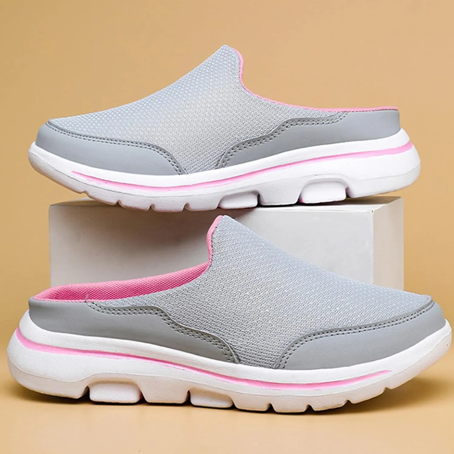 Slip On Clogs for Women Men Breathable Summer Orthotic Walking Slippers Casual Slip on Mesh Loafer Sneakers Lightweight Open Back Shoes Comfort Walking Sandal
