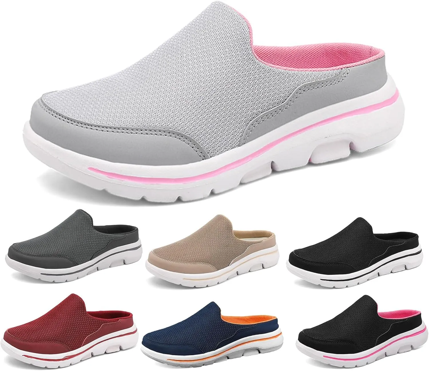 Slip On Clogs for Women Men Breathable Summer Orthotic Walking Slippers Casual Slip on Mesh Loafer Sneakers Lightweight Open Back Shoes Comfort Walking Sandal