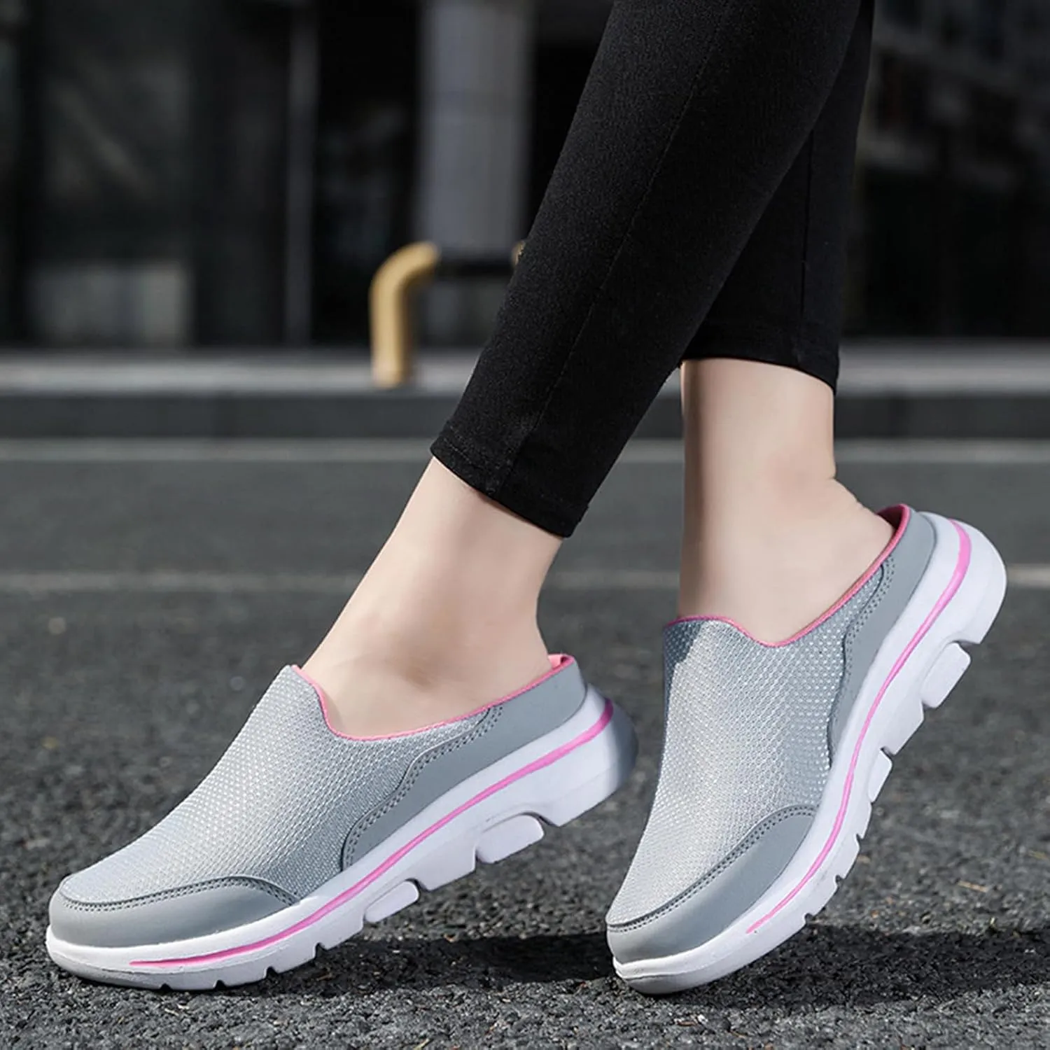Slip On Clogs for Women Men Breathable Summer Orthotic Walking Slippers Casual Slip on Mesh Loafer Sneakers Lightweight Open Back Shoes Comfort Walking Sandal