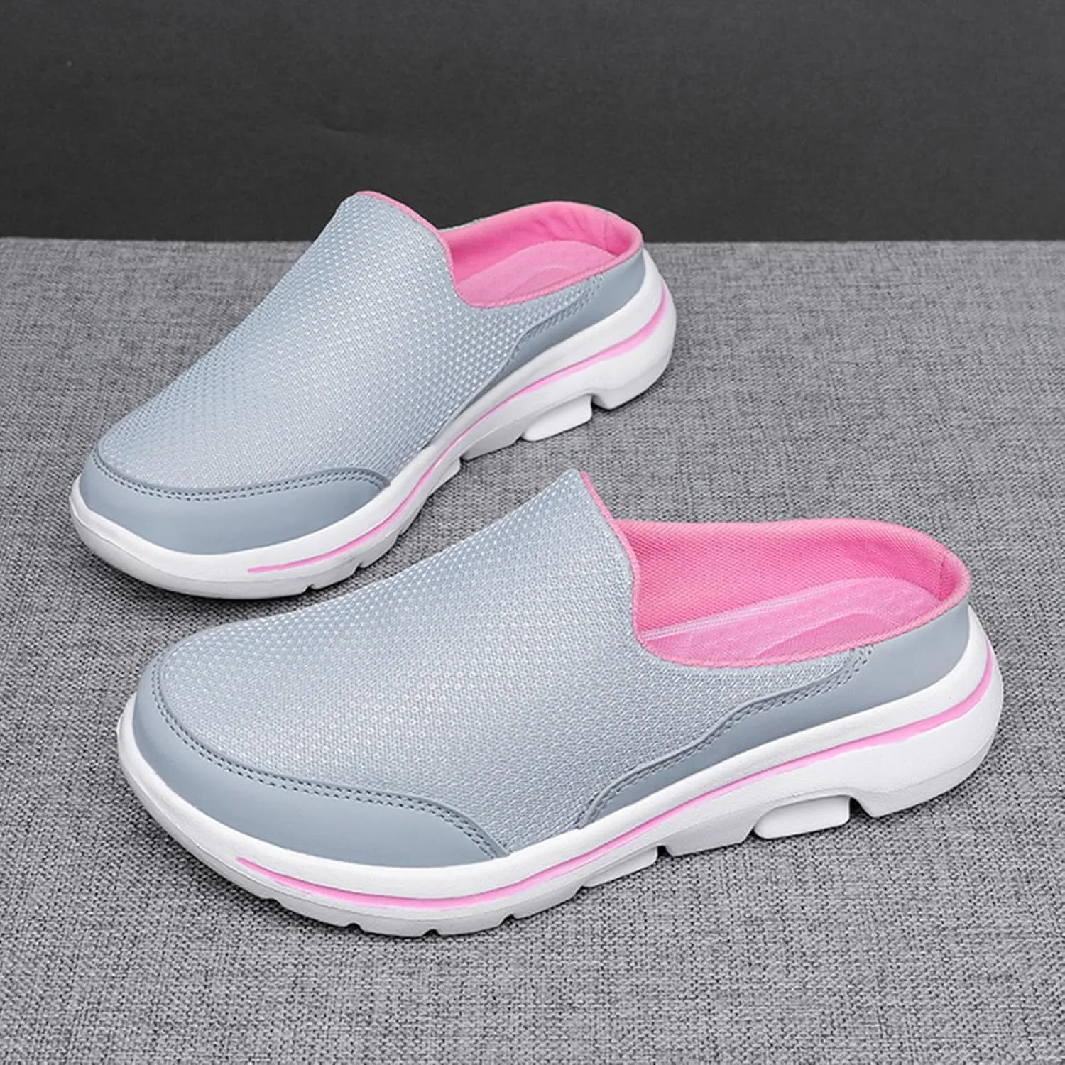 Slip On Clogs for Women Men Breathable Summer Orthotic Walking Slippers Casual Slip on Mesh Loafer Sneakers Lightweight Open Back Shoes Comfort Walking Sandal