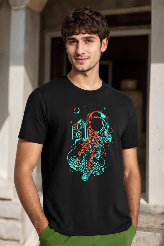 Space Shirt for Men Funny Graphic Tee Psychedelic Outfit Vintage Space T-Shirt for Father