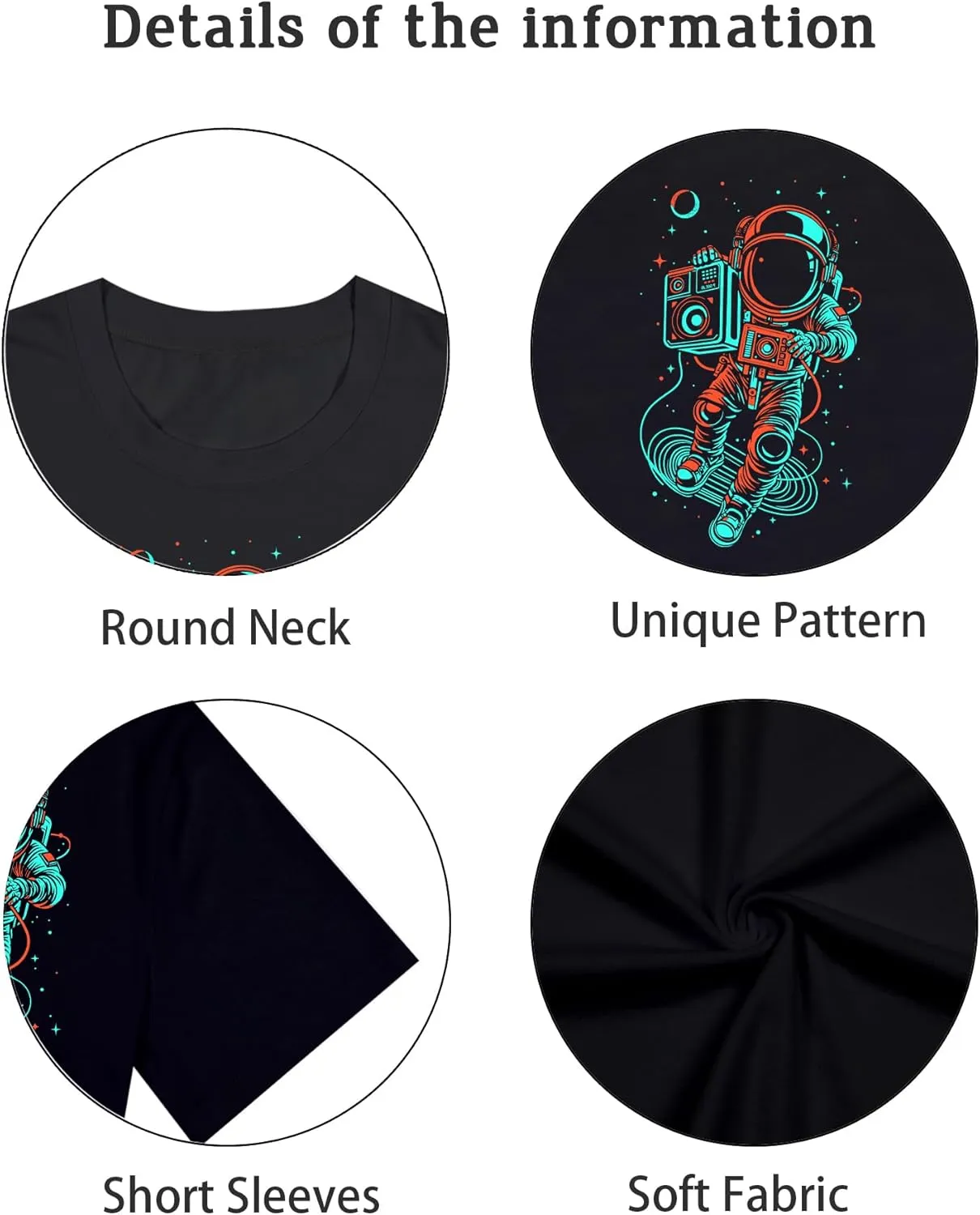 Space Shirt for Men Funny Graphic Tee Psychedelic Outfit Vintage Space T-Shirt for Father
