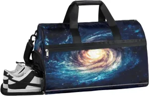 Star Swirl Sports Gym Bag with Wet Pocket & Shoes Compartment Waterproof Workout Duffel Bag for Women and Men Weekender Overnight Duffle Bag Travel Carry-on Tote