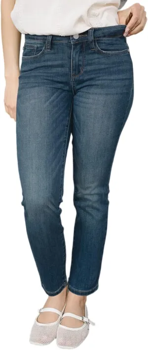 Straight Leg Jeans for Women Stretchy High Waisted Bootcut Jeans Y2K Cute Slim Fit Vintage Pull On Denim Pants