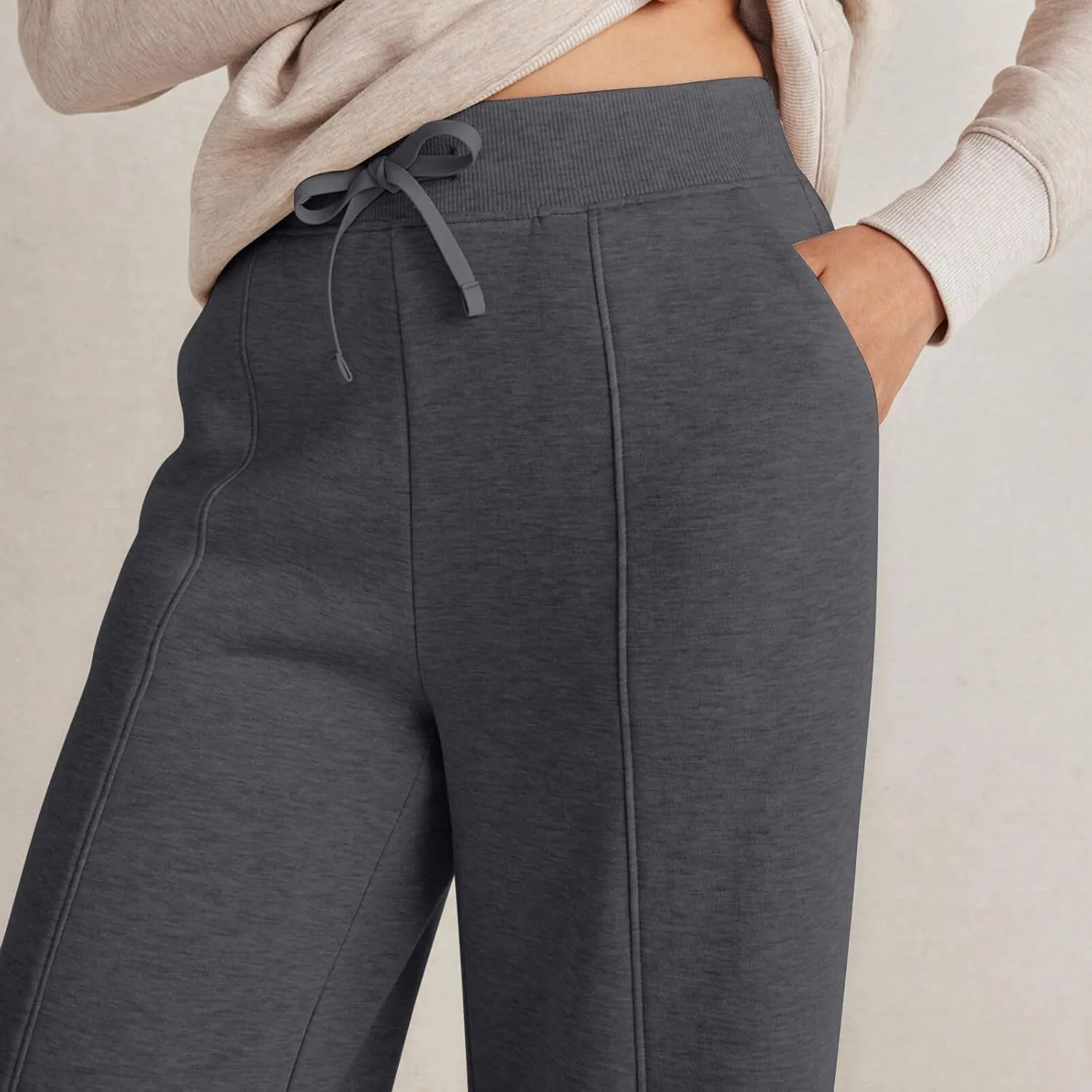 Straight Wide Leg Sweatpants for Women Baggy Drawstring Low Rise Flare Sweatpants Oversized Lounge Pants with Pocket