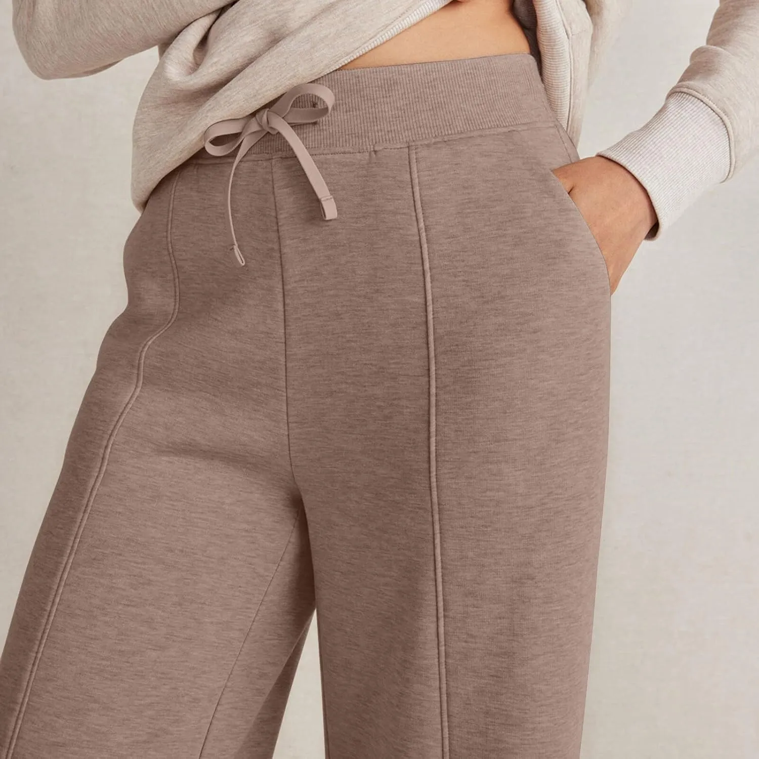 Straight Wide Leg Sweatpants for Women Baggy Drawstring Low Rise Flare Sweatpants Oversized Lounge Pants with Pocket