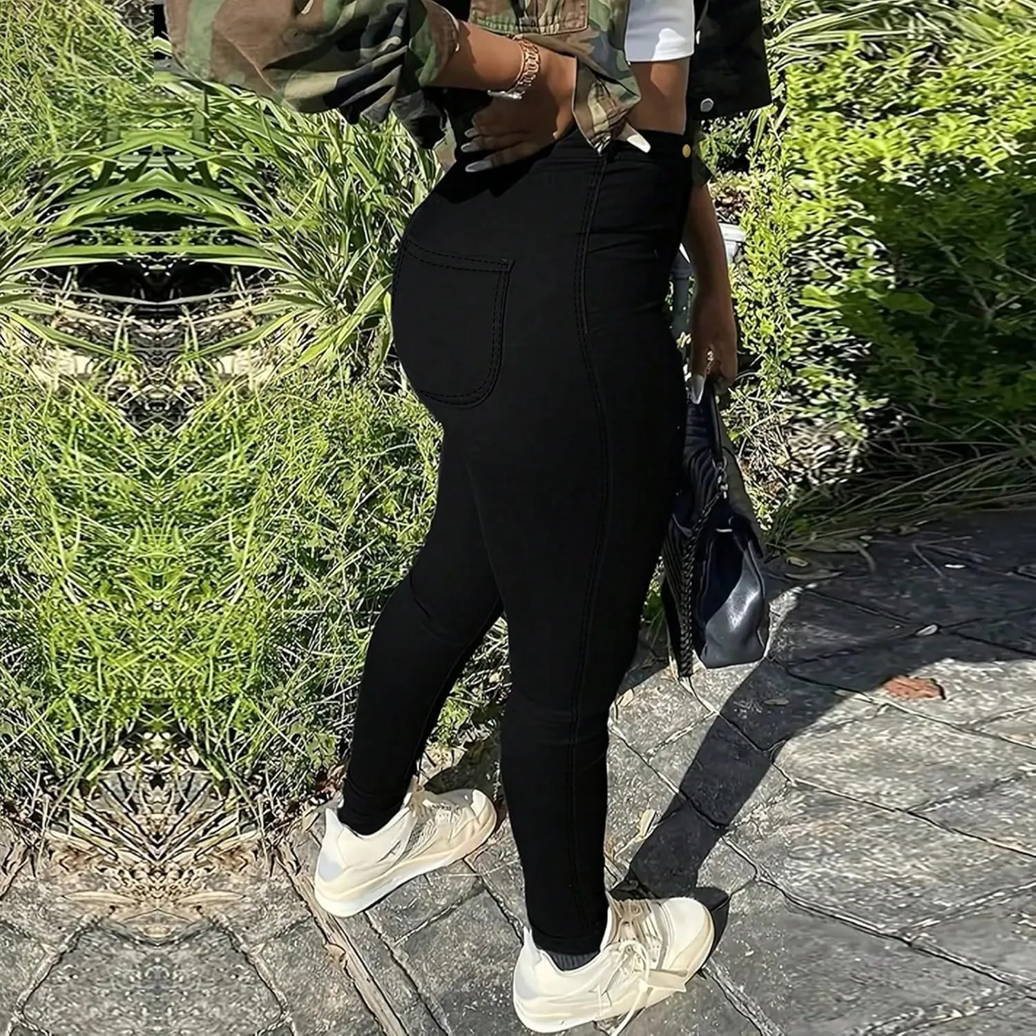 Stretch Jeans for Women Skinny Tummy Control High Waisted Jeans Butt Lifting Plus Size Pull On Denim Pants with Pockets