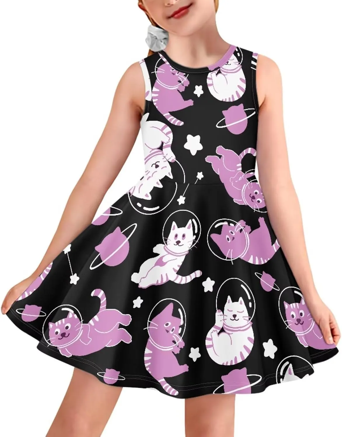 Summer Dresses Girls Elegant Sweet Midi Spring Sundresses Party Dresses Sleeveless Suitable 3-16 Years Old