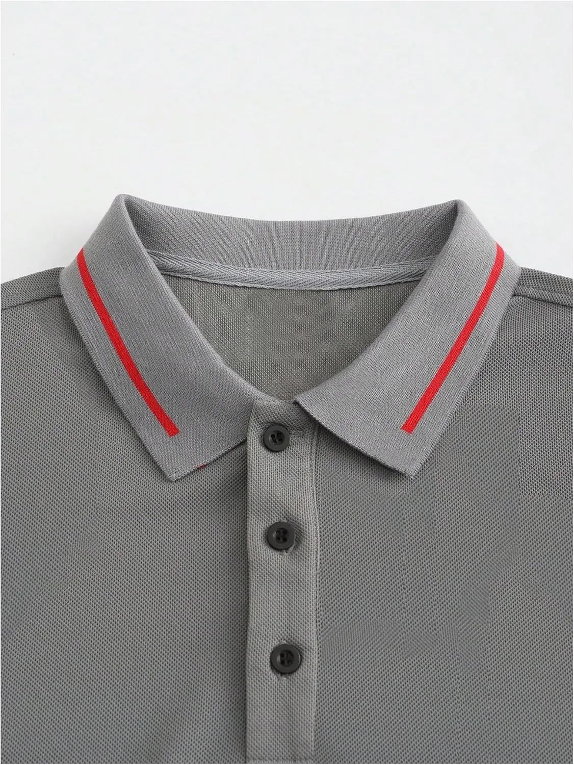 SweatyRocks Men's Golf Shirts Short Sleeve Collar Tennis Shirt Color Block Striped Work T-Shirt