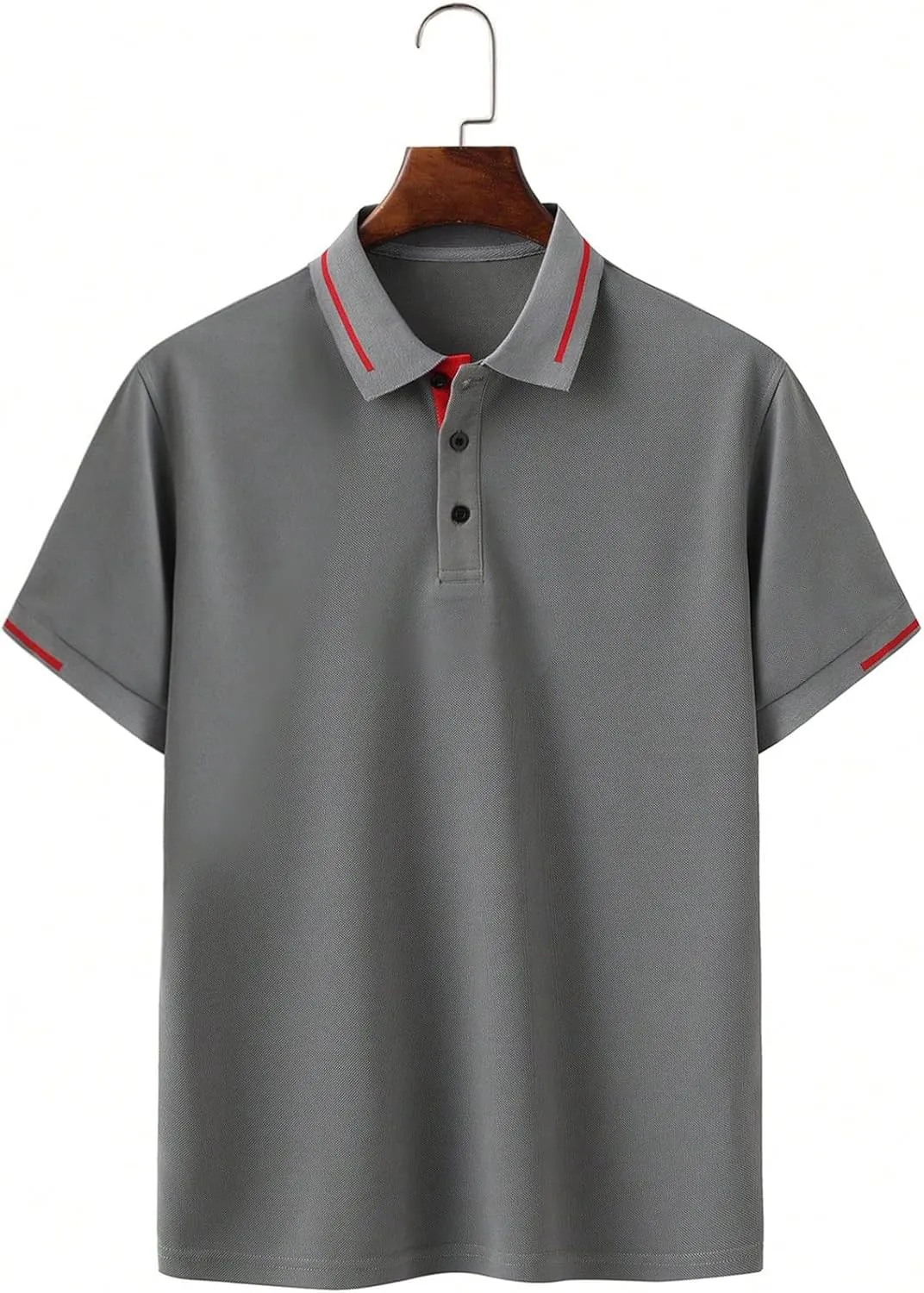 SweatyRocks Men's Golf Shirts Short Sleeve Collar Tennis Shirt Color Block Striped Work T-Shirt
