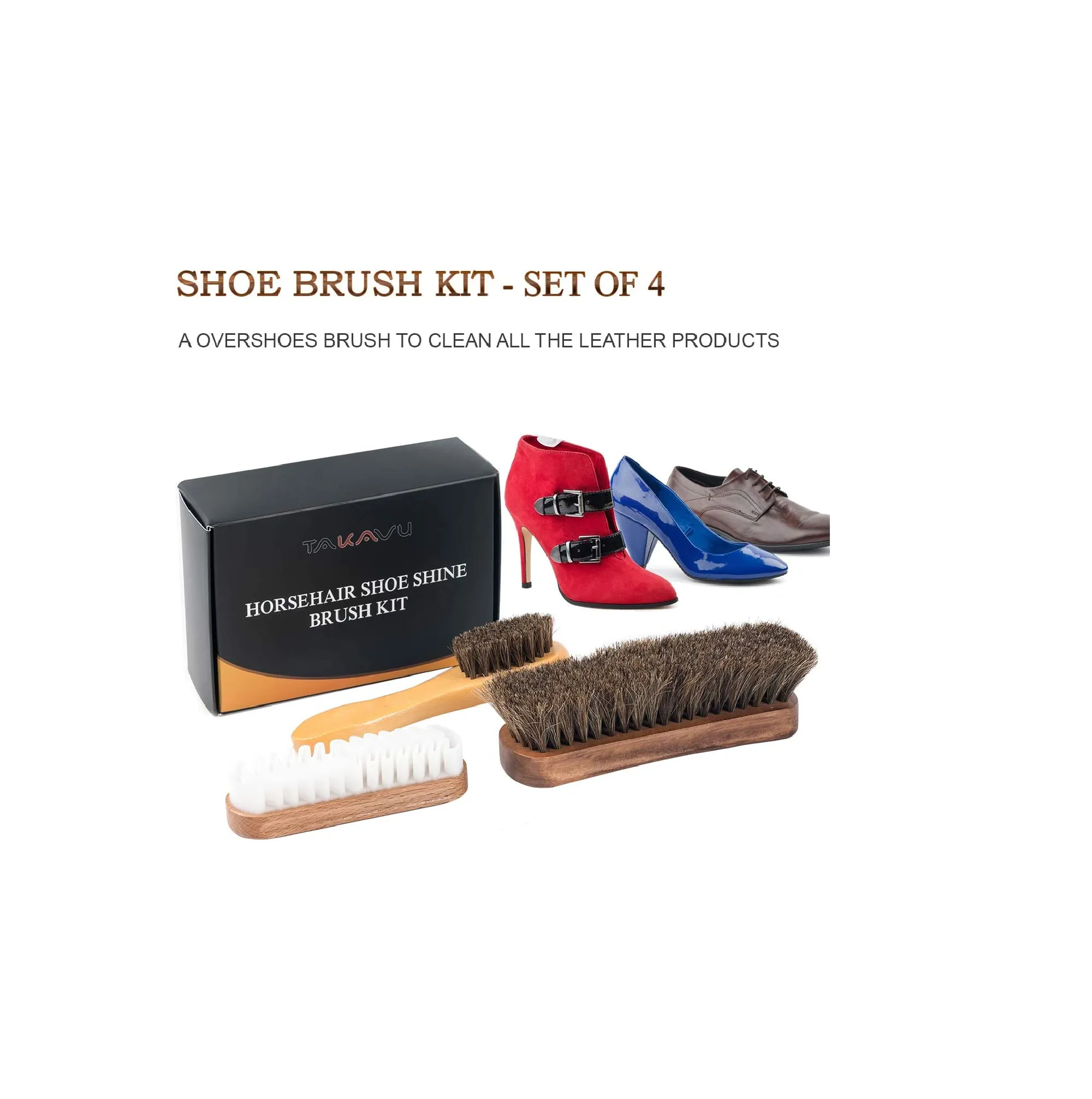 TAKAVU Shoe Shine Brushes Kit
