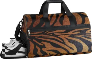 Tiger Animal Sports Gym Bag with Wet Pocket & Shoes Compartment Waterproof Workout Duffel Bag for Women and Men Weekender Overnight Duffle Bag Travel Carry-on Tote