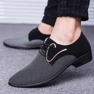 Top Quality Men Dress Shoes Pointed Toe Wedding Shoes Mens Oxfords Lace Up Man Formal Shoes Fashion Business Men Shoes Flats