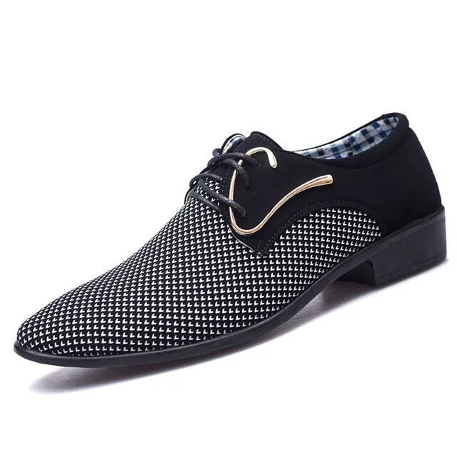 Top Quality Men Dress Shoes Pointed Toe Wedding Shoes Mens Oxfords Lace Up Man Formal Shoes Fashion Business Men Shoes Flats