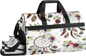 Tribal Dreamcatcher Sports Gym Bag with Wet Pocket & Shoes Compartment Waterproof Workout Duffel Bag for Women and Men Weekender Overnight Duffle Bag Travel Carry-on Tote