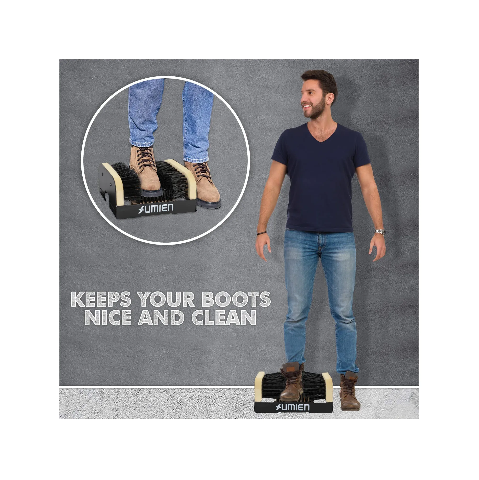 Umien Boot Scraper Brush Outdoor - Indoor and Outdoor use - Easy to use for Children & Adults