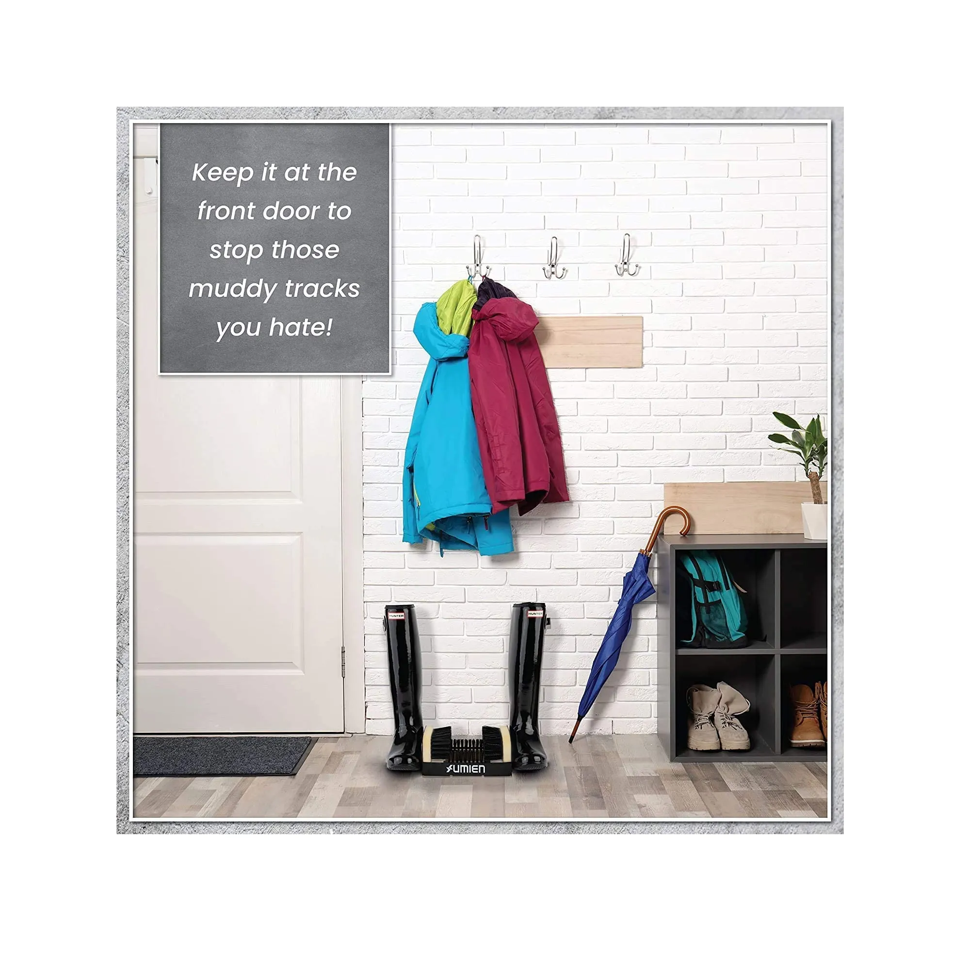 Umien Boot Scraper Brush Outdoor - Indoor and Outdoor use - Easy to use for Children & Adults