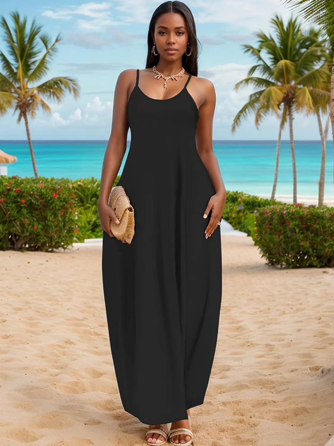 UOUA Hawaiian Dresses for Women Plus Size Sundress Luau Party Summer Curvy Maxi Tropical Boho Sexy Dress