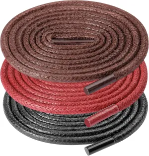 UpUGo Waxed Round Shoe Laces, 3/32" Thin Formal Business Oxford Shoelaces for Men or Women's Dress Shoes