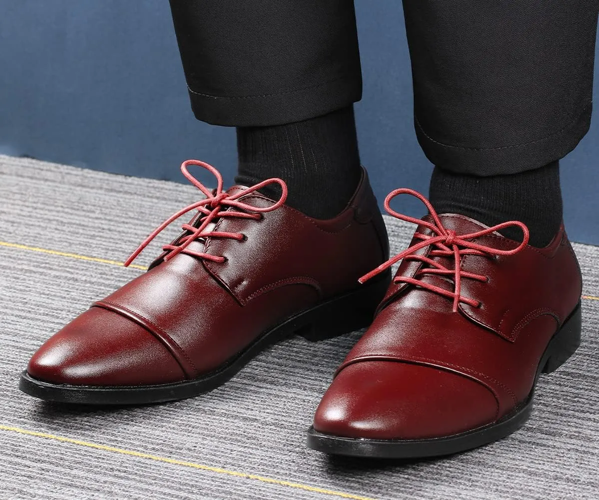 UpUGo Waxed Round Shoe Laces, 3/32" Thin Formal Business Oxford Shoelaces for Men or Women's Dress Shoes