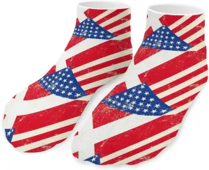 U.S. And Denmark Grunge Flag Unisex Ankle Socks Low Cut Funny Print Athletic No Show Stocking